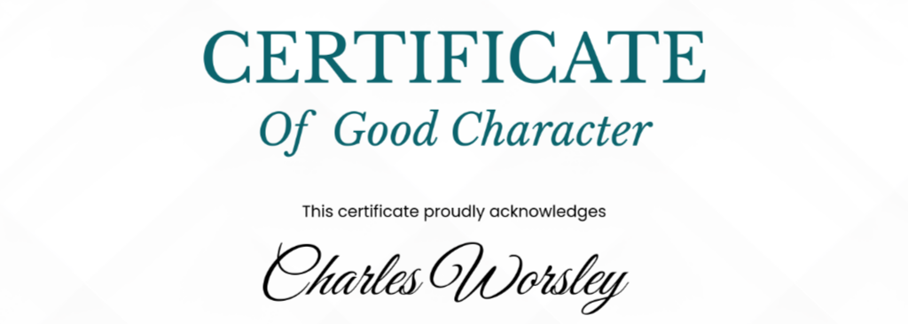 Character Certificate Apply